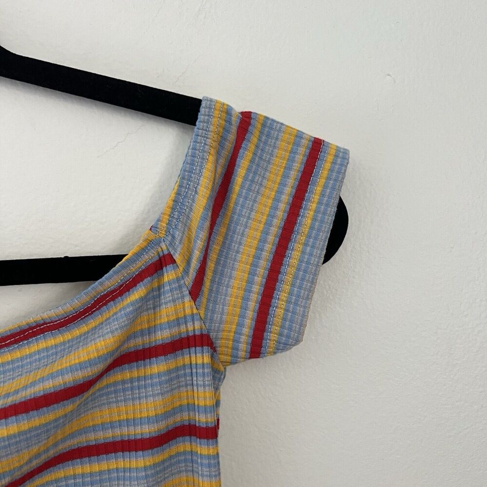 Urban Outfitters Women’s UO Off-The-Shoulder Striped Bodycon‎ Dress Size Medium - Picture 7 of 9